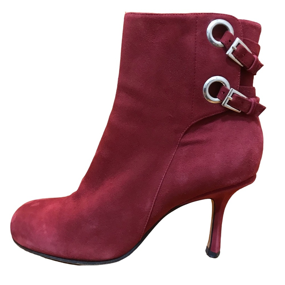 Steven By Steve Madden Burgundy Ankle Booties
